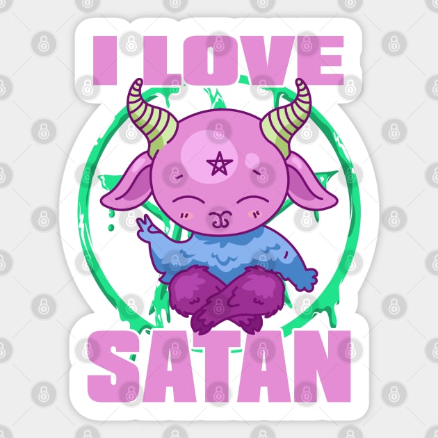 I Love Satan Sticker by CultTees